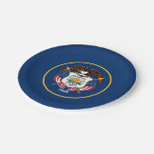 Staatsflagge Utah Pappteller (Schrägansicht)