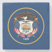Staatsflagge Utah Steinuntersetzer (Vorderseite)
