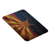 Staatsflagge von Arizona auf Altholzkorn Magnet (Rechte Seite)