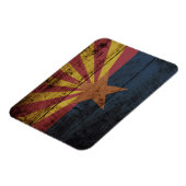 Staatsflagge von Arizona auf Altholzkorn Magnet (Linke Seite)
