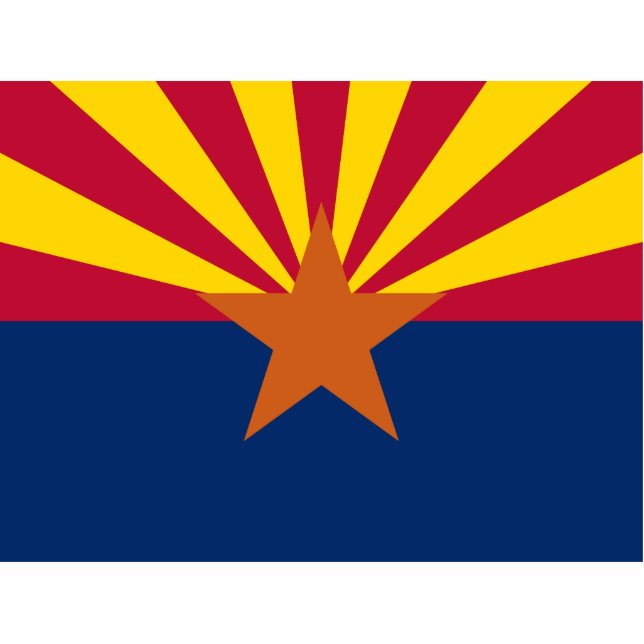 Staatsflagge von Arizona Freistehende Fotoskulptur (Vorne)
