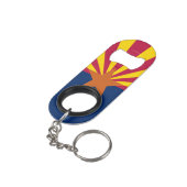 Staatsflagge von Arizona Mini Flaschenöffner (Rückseite Schrägansicht)