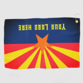 Staatsflagge von Arizona mit Ihrem eigenen Logo Golfhandtuch (Horizontal)
