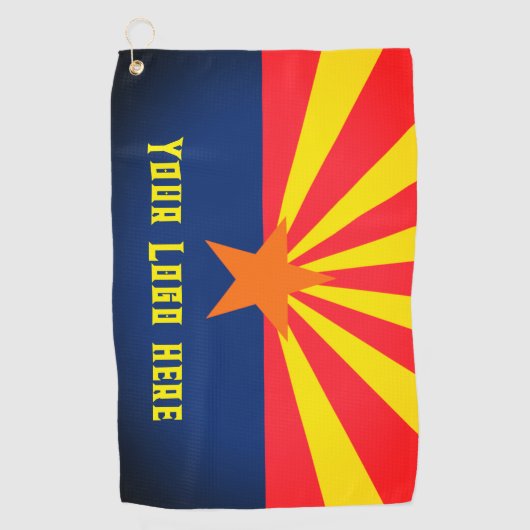 Staatsflagge von Arizona mit Ihrem eigenen Logo Golfhandtuch (Vorderseite)