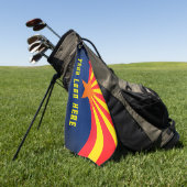 Staatsflagge von Arizona mit Ihrem eigenen Logo Golfhandtuch (Gras)