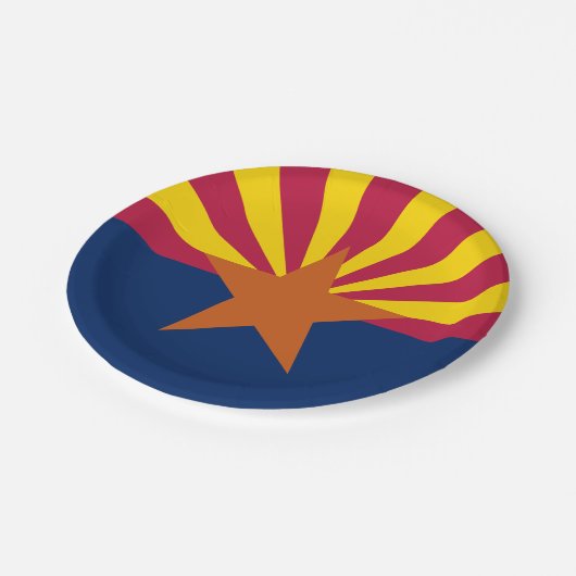 Staatsflagge von Arizona Pappteller (Schrägansicht)
