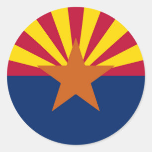 Staatsflagge von Arizona Runder Aufkleber