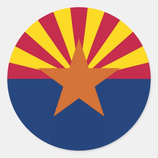 Staatsflagge von Arizona Runder Aufkleber (Vorderseite)
