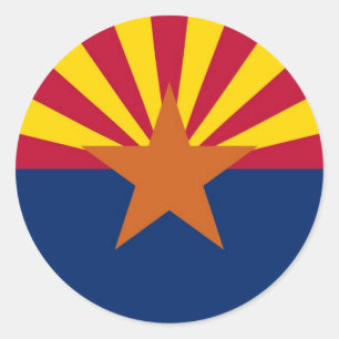 Staatsflagge von Arizona Runder Aufkleber