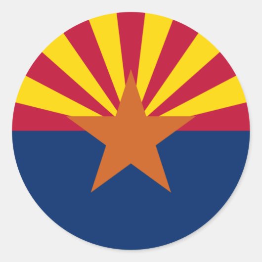 Staatsflagge von Arizona Runder Aufkleber (Vorderseite)