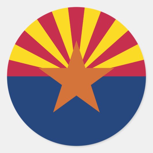 Staatsflagge von Arizona Runder Aufkleber (Vorderseite)