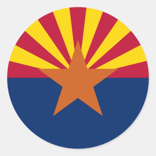 Staatsflagge von Arizona Runder Aufkleber (Vorderseite)