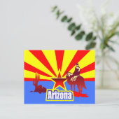 Staatsflagge von Arizona Vintag Zeichnend Postkarte (Stehend Vorderseite)