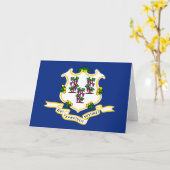 Staatsflagge von Connecticut Karte (Gelbe Blume)