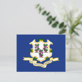 Staatsflagge von Connecticut Postkarte (Stehend Vorderseite)