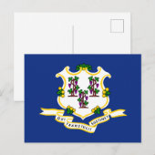 Staatsflagge von Connecticut Postkarte (Vorne/Hinten)