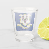 Staatsflagge von Connecticut Schnapsglas (Rückseite)