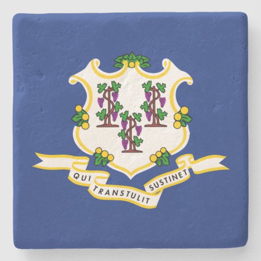 Staatsflagge von Connecticut Steinuntersetzer (Vorderseite)