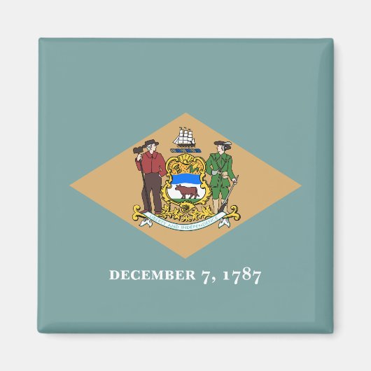 Staatsflagge von Delaware (DE, USA) Magnet (Vorne)