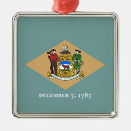 Staatsflagge von Delaware (DE, USA) Ornament Aus Metall