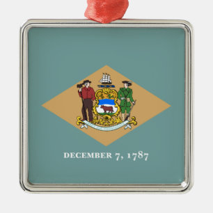 Staatsflagge von Delaware (DE, USA) Ornament Aus Metall