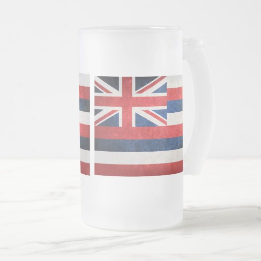 Staatsflagge von Hawaii Mattglas Bierglas (VorderseiteRechts)