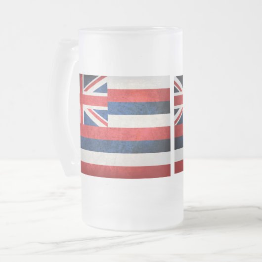 Staatsflagge von Hawaii Mattglas Bierglas (Vorderseite Links)