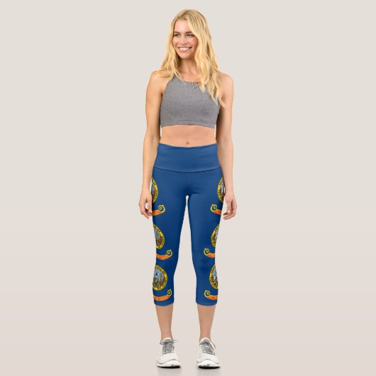 Staatsflagge von Idaho Capri Leggings (Vorderseite)