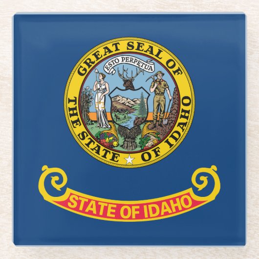 Staatsflagge von Idaho Glasuntersetzer (Vorderseite)