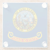 Staatsflagge von Idaho Glasuntersetzer (Rückseite)