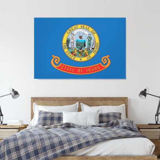 Staatsflagge von Idaho Leinwanddruck (Insitu (Schlafzimmer))