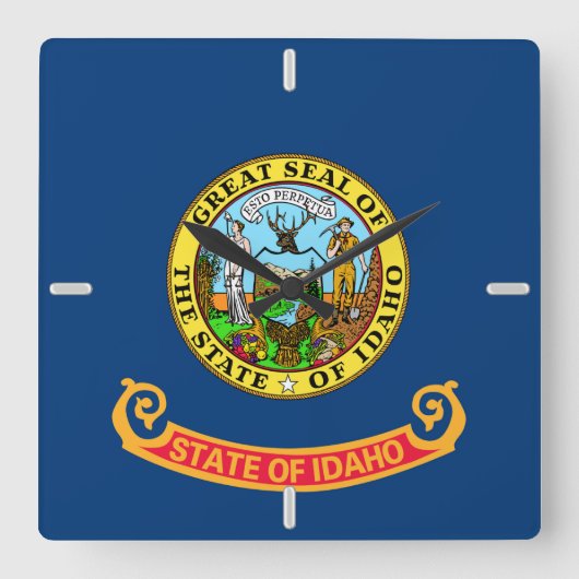 Staatsflagge von Idaho Quadratische Wanduhr (Vorderseite)
