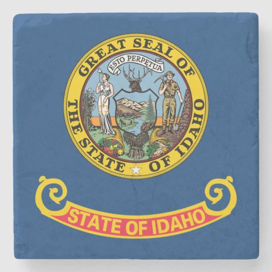 Staatsflagge von Idaho Steinuntersetzer (Vorderseite)