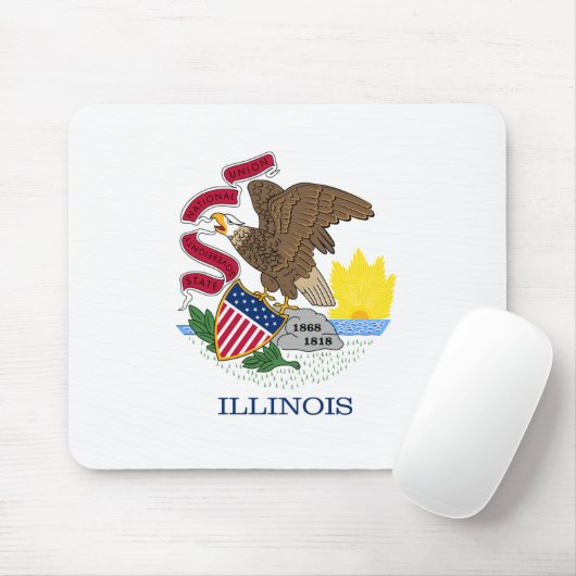 Staatsflagge von Illinois Mousepad (Mit Mouse)