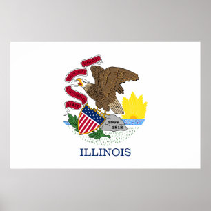Staatsflagge von Illinois Poster