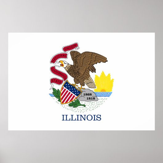 Staatsflagge von Illinois Poster (Vorne)