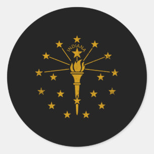 Staatsflagge von Indiana Vintage Cool Distressed Runder Aufkleber