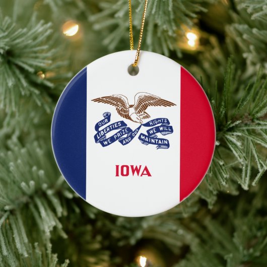Staatsflagge von Iowa Keramik Ornament (Baum)