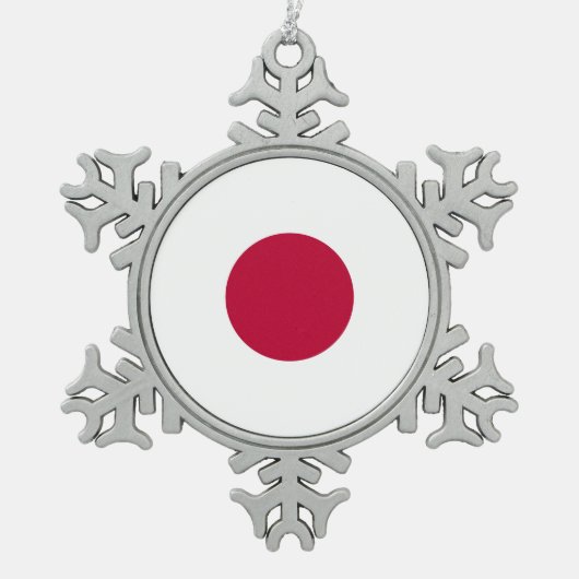 Staatsflagge von Japan Schneeflocken Zinn-Ornament (Vorderseite)