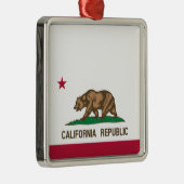 Staatsflagge von Kalifornien Silbernes Ornament (Rechts)
