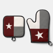 Staatsflagge von Maroon und Grau Texas Ofenhandschuh & Topflappen-Set (Vorderseite)