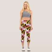 Staatsflagge von Maryland Capri Leggings (Vorderseite)