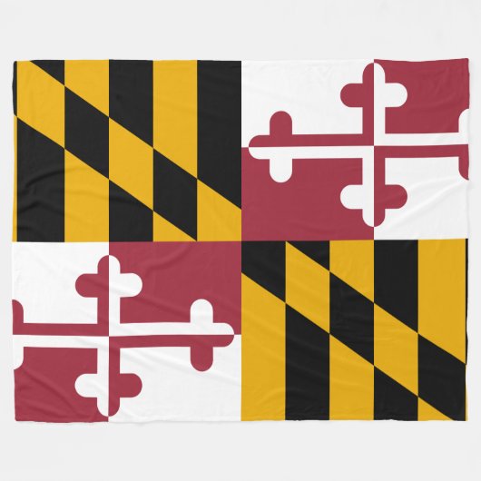 Staatsflagge von Maryland Fleecedecke (Vorderseite (Horizontal))