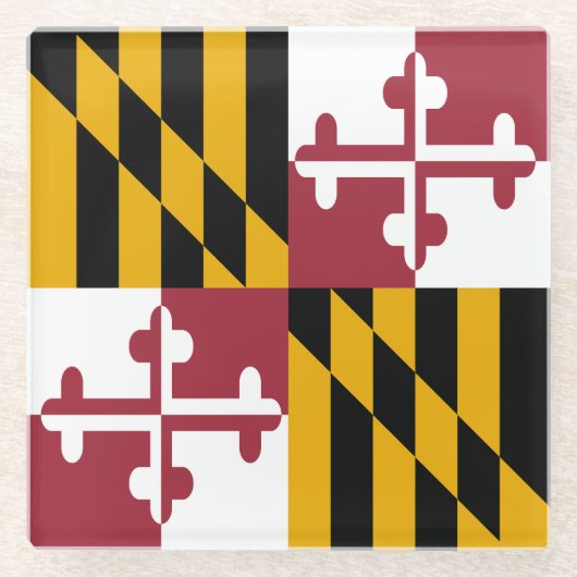 Staatsflagge von Maryland Glasuntersetzer (Vorderseite)
