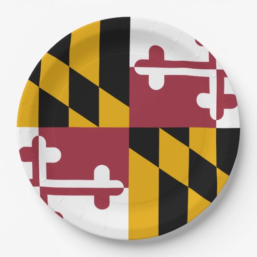 Staatsflagge von Maryland Pappteller (Vorderseite)