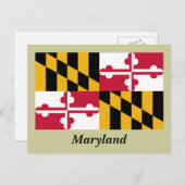 Staatsflagge von Maryland Postkarte (Vorne/Hinten)