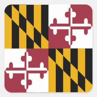 Staatsflagge von Maryland Quadratischer Aufkleber
