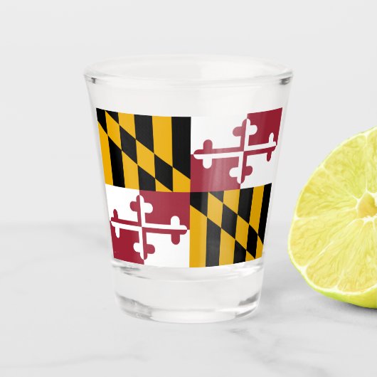 Staatsflagge von Maryland Schnapsglas (Vorderseite)