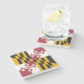 Staatsflagge von Maryland Steinuntersetzer (Seitenansicht)