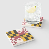 Staatsflagge von Maryland Steinuntersetzer (Seitenansicht)